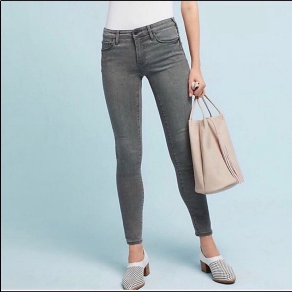 Pilcro and the Letterpress Mid Rise Skinny Gray